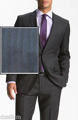 Terno empresarial novo com etiquetas Hugo Boss preto por Hugo Boss lã italiana luxuoso estampado - Imagem 1 de 4