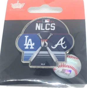 2021 NLCS Los Angeles Dodgers Vs Atlanta Braves Dueling Aminco Pin. New - Picture 1 of 1