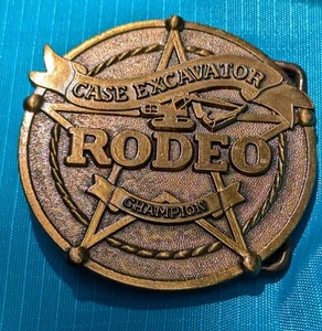 Vintage Messing Koffer Bagger Rodeo Champion Gürtelschnalle - Bild 1 von 2