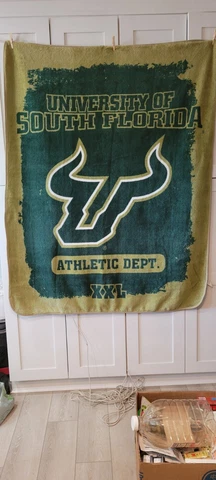South Florida University Rockey the Bull Fleece Blanket Throw 50  x 60 Cover