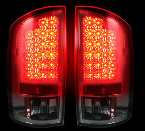 Recon  SMOKED LED Tail Lights For Dodge RAM 2007-2009 # 264179BK 