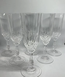 Juego de 6 flautas de champán de cristal italiano Capri 24 % plomo - Imagen 1 de 10