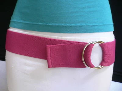 WOMEN HIGH WAIST HIP STRETCH PINK CASUAL ELASTIC FABRIC FASHION BELT SIZE XS S M - Image 1 of 4