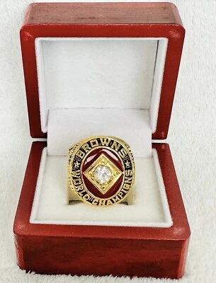 ANILLO DE CAMPEONATO CLEVELAND BROWNS 1964 OLD SCHOOL TALLA 11 con CAJA DE EXHIBICIÓN Foto 1 de 4