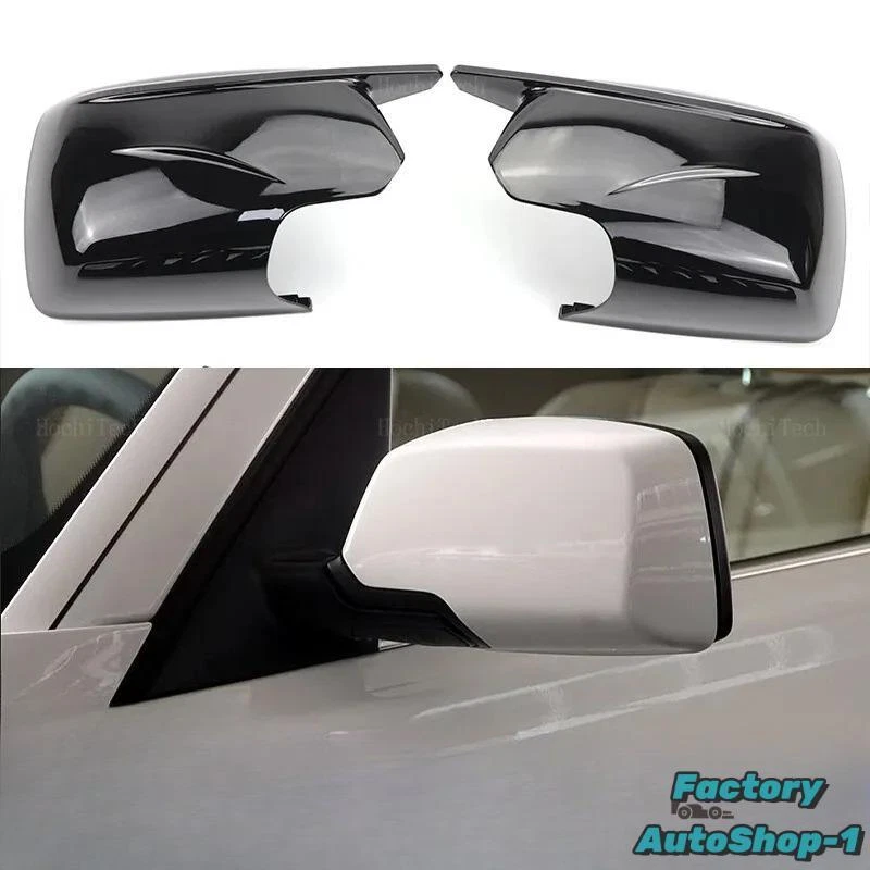 For BMW X3 E83 2003-2010 2x Glossy Black M Look Side Mirror Covers Replacement — 第 1/4 张图片