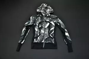 Lululemon Jacket Women's 4 Small Scuba Hoodie Black White Static Mist 101222S - Picture 1 of 5