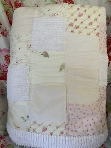 Simply Shabby Chic Rachel Ashwell QUEEN Chenille Hydrangea Quilt 🌸Never Used🌺 - Picture 1 of 19