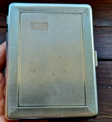 Rare Vintage Art Deco EMUBRITE Chrome Plated Cigarette Case Patented ENGLAND - Image 1 of 4