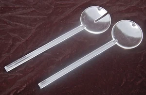 Guzzini 'Tiffany' SALAD SERVERS ~ SPOON & FORK / Tongs ~ MCM Acrylic ~ Used - Picture 1 of 2