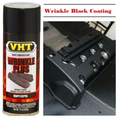 Cubierta de válvula de escape con revestimiento satinado arrugas negro palanca de cambios motor pintura de alta temperatura Foto 1 de 4