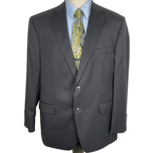 Hart Schaffner Marx Blazer Men 46S Black Chicago Fit Classic Wool Canada VTG - Picture 1 of 12