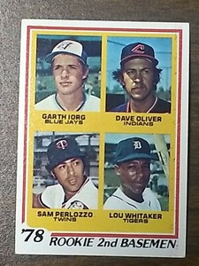 1978 Topps LOU WHITAKER Rookie Card #704, Near Mint - 2nd Basemen