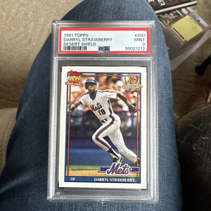 1991 Topps Desert Shield Darryl Strawberry #200 PSA 9 METS - Bild 1 von 2