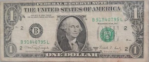 USA 1988 Series $1 Note B 91840795 L - Picture 1 of 2
