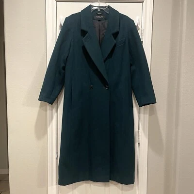 Abrigo De Colección Adolfo Classics Para Mujer’s 8 Largo Trinchera Verde Bosque Dinero Antiguo Ropa de Hombre Foto 1 de 4