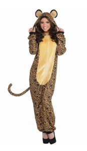 Zipters, Leopard Animal 1 Piece Halloween Cosplay Costume, Adult S/M - Picture 1 of 5