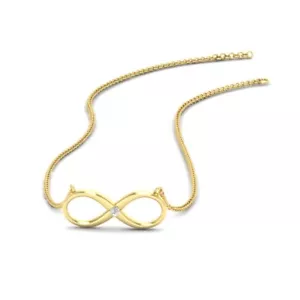 Niedlicher Infinity-Anhänger 0,05 ctw Rundschliff im Labor gezüchteter Diamant mit 18" Kette - Bild 1 von 5