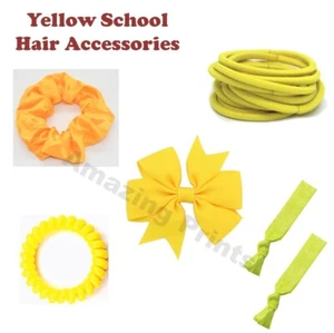 Yellow School Hair Tie HeadBand Accessories Ribbon head band headband Clips - Picture 1 of 6