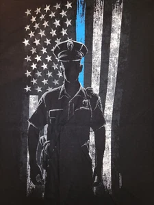 Camiseta Buck Wear Bandera Azul Policía NRA NEGRA Adulto - Imagen 1 de 2