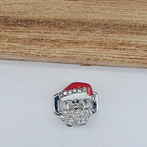 KEEP Collective CE "Santa" Rojo y Blanco Esmalte Cristal Plata Dije Deslizante - Imagen 1 de 7