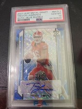 2021 Leaf Metal Draft Blue Marble Trevor Lawrence Auto /50 PSA 10