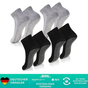 4 Paar Stoppersocken Für Damen Herren Yoga Socken Antirutschsocken Rutschfeste ✅ - Bild 1 von 2