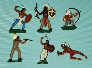 a pie INDIOS Guerreros Nativos Far West DSG PLÁSTICO JUGUETE SOLDADOS conjunto GRAN Bretaña - Imagen 1 de 10