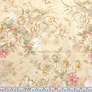 Veronique by P&B Textiles Florals on Cream Cotton Fabric Remnant 16" x 43" - Picture 1 of 2