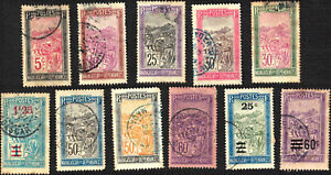 Madagascar 1922 Y&T n°131 133 à 136 138 à 140 145 147 151 Transport en filanzane