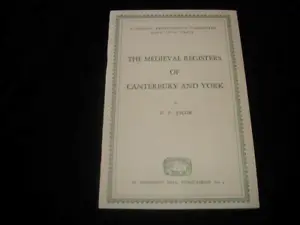 Medieval Registers of Canterbury & York Points of Comparison E F Jacob Borthwick - Picture 1 of 5