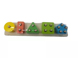 Kids Education Wooden 5 column shape matching puzzle Leisure Time Activities - Picture 1 of 3