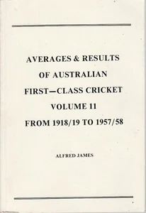 CRICKET , paperback ,AVERAGES RESULTS AUSTRALIAN FIRST CLASS , 1918/19 to 1957/8 - Picture 1 of 1