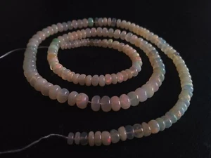 Ethiopian Opal Natural Rondelle 3.5-5.5mm Smooth Gemstone Beads 16"Inch 45Cts - Picture 1 of 5