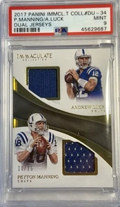 2017 Panini Immaculate Collection - Dual Jerseys Manning, Luck 10/25 PSA 9 - Bild 1 von 1