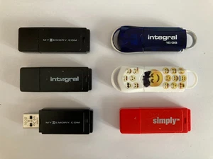 Job Lot 16GB x 6 Integral USB 2.0 Flash Drive Memory Sticks Mixed Colours - Photo 1/1