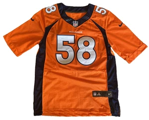Denver Broncos Miller #58 NFL Nike Football Jersey Orange and Blue Mens Size 40 - Picture 1 of 10