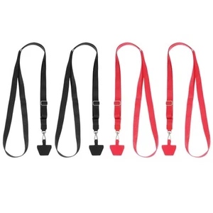 4Pcs Smart Phone Lanyard with 4 Patches, Black/Red (73-50cm) - Zdjęcie 1 z 6