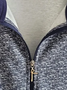 Damen Weste Jacke Blau Weiß meliert mit Reißverschluss Gr. 48 - Bild 1 von 8
