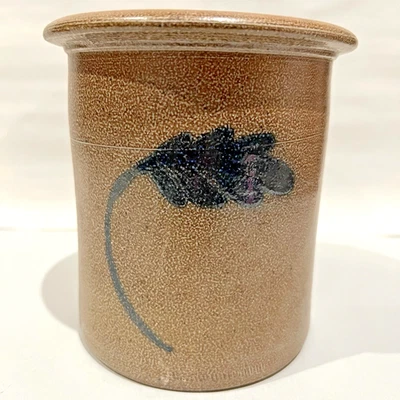 Nathaniel Hastings Holland Stoneware Crock Cobalt Blue Floral Design 1800s Made - Image 1 of 4