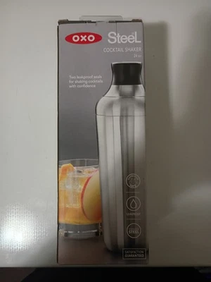OXO 钢制 24 盎司单壁鸡尾酒饮料摇椅带滤器和跳跃器新品 — 第 1/4 张图片