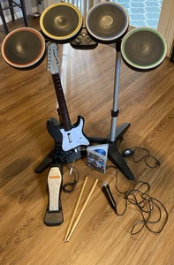 Sony PS3 Rock Band 2 Bundle Wireless Guitar Kit Hero Drum Set Spiel Komplett - Bild 1 von 14