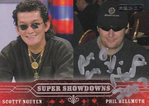 Phil Hellmuth 1989, 2012 Ganador de la Serie Mundial de Poker, Salón de la Fama TARJETA FIRMADA - Imagen 1 de 1