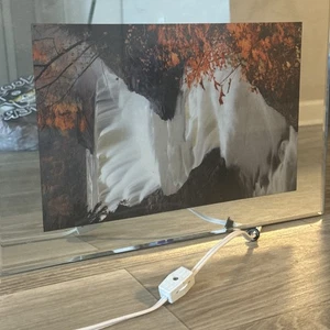 Motion Image Mirror Lamp Waterfall Picture Light with Water Flow, 12x9.5 Inches - Picture 1 of 2