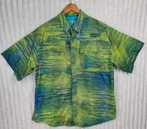 Reel Legends Performance Outfitters Saltwater II Green & Blue Button Down XL - Picture 1 of 7