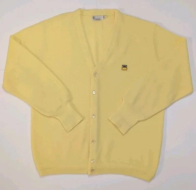 Cárdigan suéter vintage Pickering páginas amarillas guía telefónica años 70 para hombre grande Orlon Foto 1 de 4