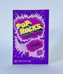 Vintage 1981 POP ROCKS Crackling Candy GRAPE Foil Pack container 4” SEALED - Bild 1 von 3