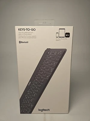 Logitech Keys-To-Go Slim Bluetooth Keyboard for iPhone, iPad, & Apple TV - Stone - Image 1 of 3