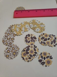 Papier überbackene Kreise 1" Ausstanzen handgefertigt 3 doppelseitige Designs 33 Stck. - Bild 1 von 5