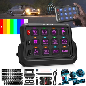 MICTUNING Wireless RGB 12 Gang Switch Panel Circuit Control Relay System Box Kit - Picture 1 of 24