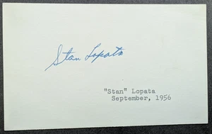 Stan Lopata - 1948 Debut Autographed Index Card- Deceased 2013 - Picture 1 of 1